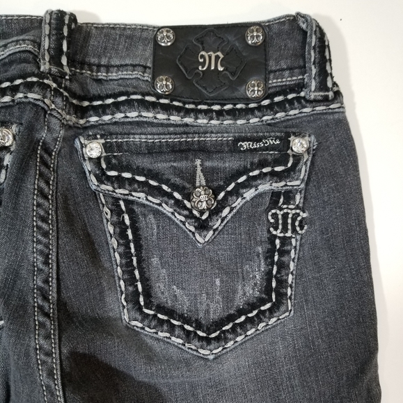 dark grey bootcut jeans